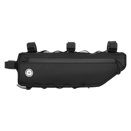 TOSUOD 3L Large Bike Frame Bag, 7" Phone Fit – 4-Point Anti-Sway Straps Secure Mount, Waterproof 600D Fabric, Full-Side Zipper Quick Access, Tool-Free Install, Universal MTB/Road/Gravel/E-Bike Storage by TOSUOD - Used condition - US$17.55