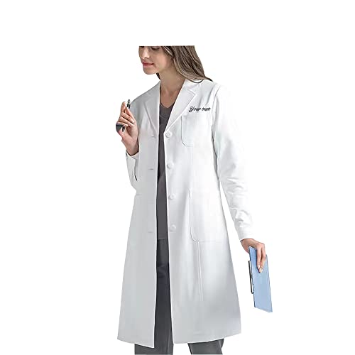 Personalized Embroidered Lab Coat, Custom Name White Lab Coats, Long Sleeve Lab Coat Doctor Outfit for Men Women - Thumbnail 5
