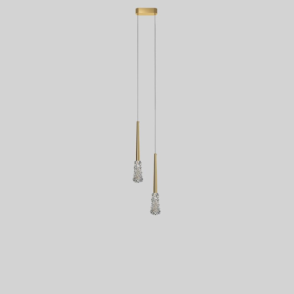 Lámpara colgante de cristal larga regulable para fondo de TV y sala de estar