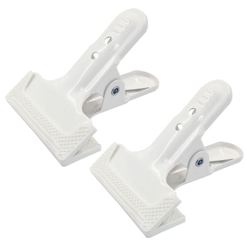 Murtenze Lot de 2 pinces à ressort robustes de 10,2 cm en métal noir pour arrière-plan de photographie, travail du bois et projets d'amélioration de la maison (blanc)