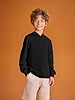 Haloumoning Boys' Hoodie, Long-Sleeved Plain Hoodie, Children's Regular Fit, Basic Hooded Sweatshirt, 5-14 Years, black, 11-12 Years #1