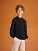 Haloumoning Boys Fashion Hoodies Kids Long Sleeve Hooded Sweatshirts 5-14 Years Black