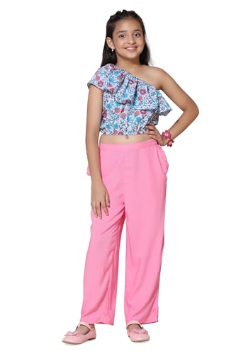 Image of Fashion Dream Girl's Crepe Floral Top With Pant Clothing Set