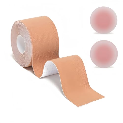 Heanvmyss Nastro Adesivo per Seno Push up,Nastro Sollevamento Torace,Boob Tape,Copricapezzoli