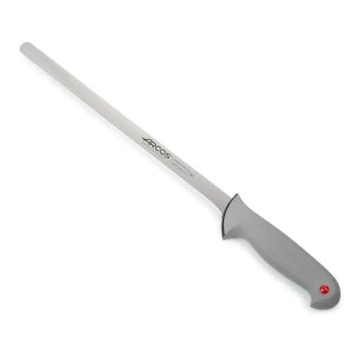 Arcos Coltello da Prosciutto con Lama in Acciaio Inossidabile 300 mm – Manico Ergonomico in Poliossimetilene POM, Maggiore Comodità, Adattabilità e Resistenza – Nero, Serie Colour Prof