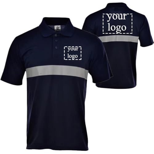 Camiseta Polo Reflectante De Seguridad con Logotipo Personalizado, Camisa De Trabajo De Verano Transpirable, Camiseta De Manga Corta De Secado Rápido Color1,XXL