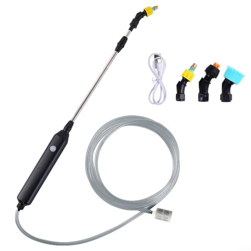 Elektrischer Sprühkopf für den Garten, automatische Zerstäubung, für Bewässerung und Reinigung, breites Anwendungsspektrum, wiederaufladbar über USB (3 Meter Schlauch)