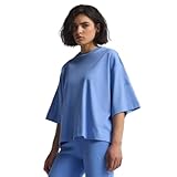 Adidas Women's All SZN Soft Lux Loose T-Shirt, Blue Fusion, Medium