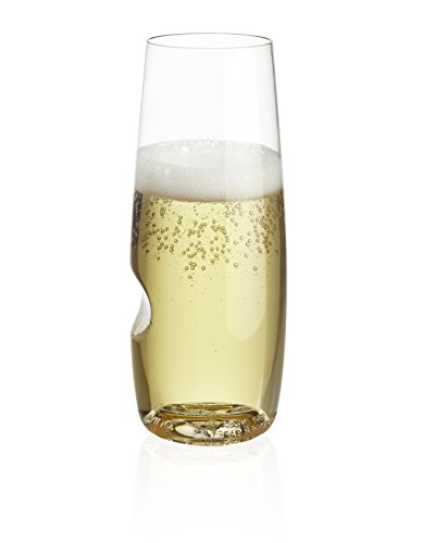 govino Plastic Champagne Flutes Resuable 8oz 237ml Plastic Prosecco Glasses Set of 4, Premium Flute for Parties Outdoor Events Party Essentials, Dishwasher Safe Tritan Material
