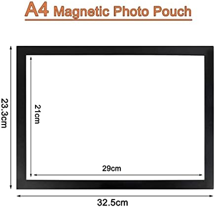 OSIMIG A4 Magnetic Frame, Self Adhesive Magnetic Picture Frame, Window Magnetic Display Holder, A4 Self-Adhesive Frame for Wall, Refrigerator (5 Pack Black)