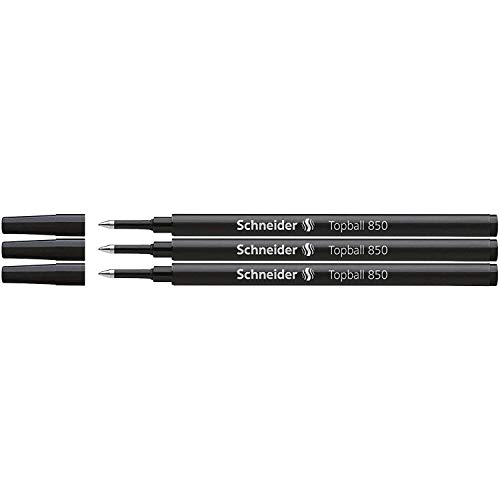 SCHNEIDER Pack of 3 Topball 850 Rollerball Refills Medium Tip 05 Black