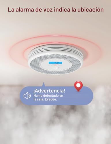 Miniatura 2 de X-Sense Detector De Humo Y Co Con Alarma De Voz Y Aviso De Ubicación, Con Kits Xp0a-Mr11, 30 Mm De Grosor, Sin Estación Base Sbs50, Xp0a-Mr, 2 Unidades