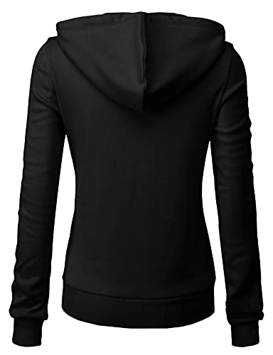 H2H Womens Slim Fit Zip Up Lightweight Long Sleeve Hoodie Black Us S/Asia S (Cwohol030) #TOP3