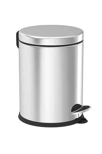 BELASSA Edelstahl Tretmülleimer Mülleimer Kücheneimer Badezimmer (5 Liter)