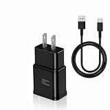 Type C Charger Fast Charging, 1 Pack USB C Android Phone Wall Charger Block & 6ft Charge Cable Cord, for Samsung Galaxy S8 / S9 / S10 Plus Active S10e, S20 / S21 Ultra Plus, Note 8 9 10, Pixel 3 etc