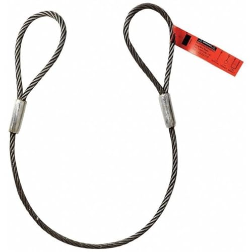 Dayton Wire Rope Sling,3 ft L,1,300 lb Load Cap 1DNG8-1 Each