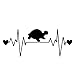 1 pieza de PVC pegatina para coche tortuga electrocardiograma pegatina para coche ventana de coche pegatina de animal de cristal-plata blanco_16.4X6.6cm pegatina para exterior del coche calcomanía d