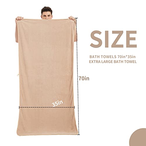 Olester Microfiber Bath Towel Set Brown 2 Pack-35" X 70" Bath Towels For Shower Pool Beach Bathroom Super Absorbent Soft Quick Dry Oversized Lightweight Towels (70 * 35, Brown) #TOP5