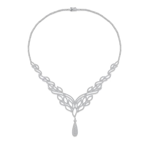 Collier ras du cou en argent plaqué et zircon cubique AAA de luxe