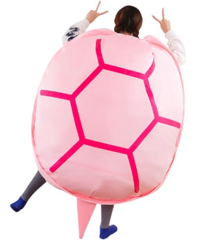 Zdaqian カメ パジャマ 亀枕 亀の甲羅クッション 座布団 座椅子 亀の甲羅 抱き枕 動物衣装 ぬいぐるみ 着用可能 特大サイズ ソファー 着用可能 背もたれ 磨耗に強い コスプレイ 子供から大人まで ロールプレイング (サイズ: 160m,ピンク)