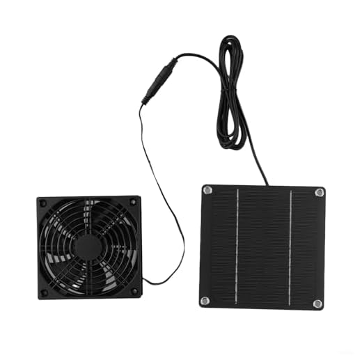 Desiumite Extractor solar de 50 W, ventilación de alta velocidad, para casas de aves de corral, invernaderos, áticos, actividades al aire libre, con panel de 12 voltios, 76.3 CFM, 2200 rpm