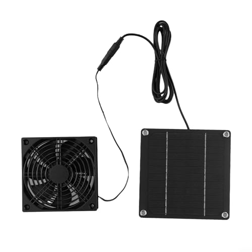Desiumite Extractor solar de 50 W, ventilación de alta velocidad, para casas de aves de corral, invernaderos, áticos, actividades al aire libre, con panel de 12 voltios, 76.3 CFM, 2200 rpm