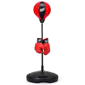 GYMAX Boxball Set mit Ständer und Handschuhen