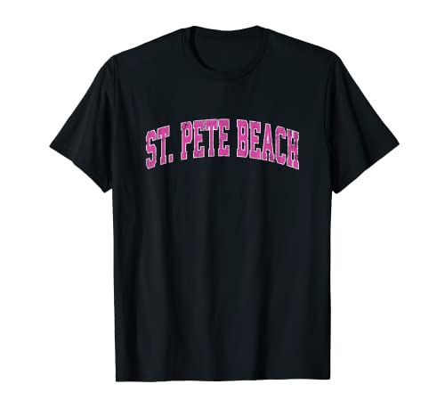 Diseño deportivo vintage de St. Pete Beach Florida FL Diseño rosa Camiseta