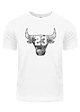 Fitscloth Chicago City View Bull Head 23 Printed Graphic Cotton T Shirt FG05_01_XL White
