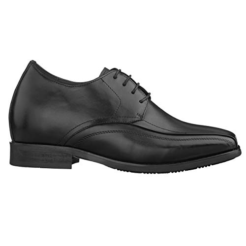 Calden Men's Invisible Height Increasing Elevator Shoes - Black Leather Lace-Up Lightweight Dress Oxfords - 3 Inches Taller - K333021 - Size 11.5 D(M) Us #TOP1