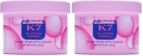 AMPRO Long-Aid K7 Hair and Scalp Conditioner - Rich with Natural Emollients - Provides Stronger Hair and Scalp for All Hair Textures - Protects Against Humidity and Nature - 8 oz (Pack of 2)