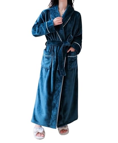 QLXYYFC Bathrobe Women's Men's Bathrobe Fluffy Dressing Gown Saunakilt Women's Cozy Bathrobes Kimono with Color Size Selection Bath Robe (Color : Green A, Size : 3XL)