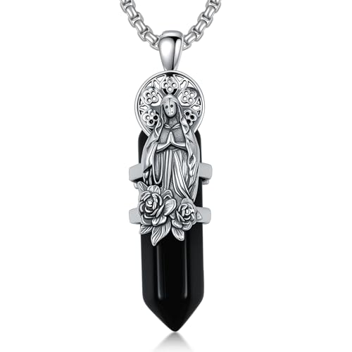 Collier mariée argent Guadalupe protège votre amour de sa lueur bienveillante