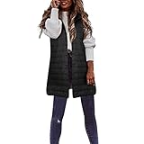 PTLLEND Damen Fleecejacke Schwarz Mantel Warm Winter Wintermantal Grosse Grössen Outdoor Schwarz Fleece Winterparka Parka Plüsch Lang Gefüttert Mit Kapuze Plüschjacke Damenmantel