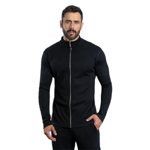 Veste alpaga homme Arms of Andes 420 vêtement technique chaud zippé noir M
