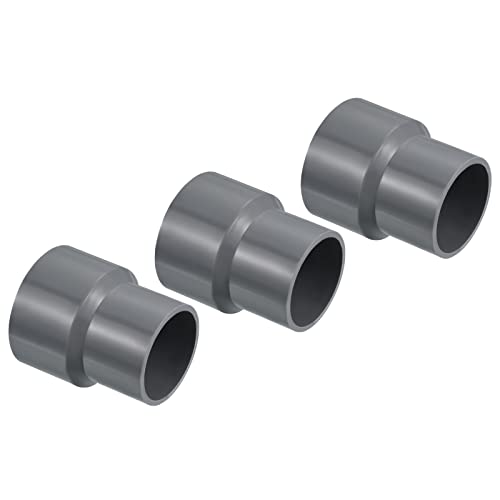 PATIKIL PVC Réducteur Tuyau Raccord 50x40mm, 3 Paquet Droit Couplage Adaptateur Connecteur, Gris