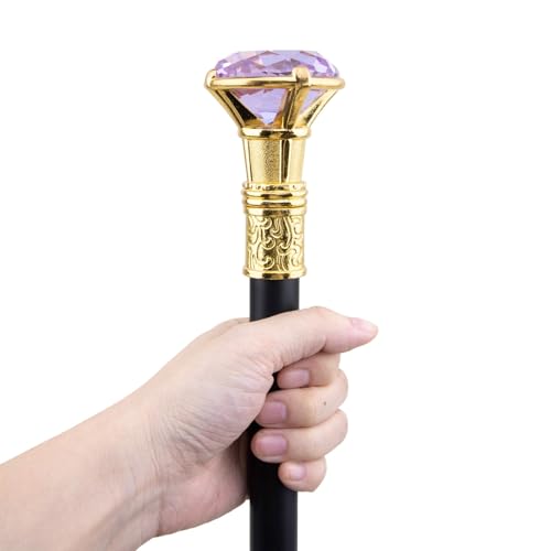 Canne dorée diamant violet bâton mode homme 93cm - 7