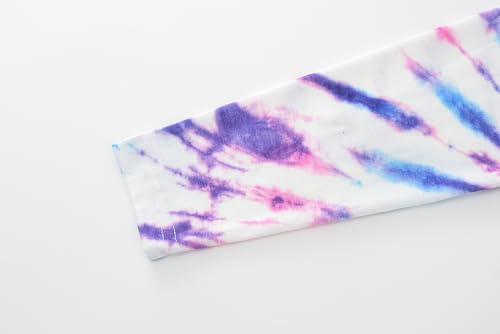 Image of Tie Dye Pajamas for Girls Soft Butterfly Sloth Fall Clothes Big Kids Sleepwear 2-Piece Long Sleeve Set Size 6-16