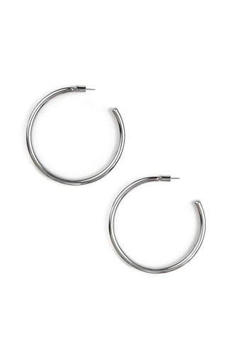 Bestow Lightweight Hypoallergenic Tarnish Proof Large Silver Hoop Earrings for Women - Classic Jewelry for Women in 3 Sizes: 1