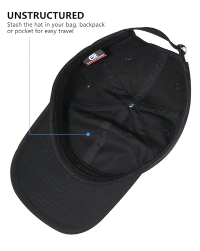 GADIEMKENSD Blank Baseball Cap Washed Cotton Hat for Men Women Unconstructed Soft Basic Hat Unisex Custom Items Plain Caps Dad Hats for Outdoor Sports Golf Running Hiking Black - Image 8
