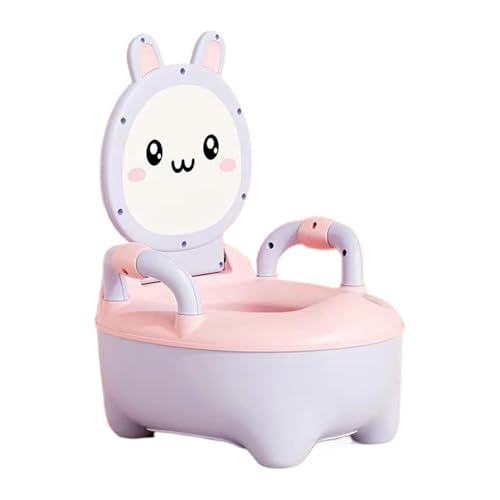 Asiento de inodoro de entrenamiento para ir al baño, asiento de inodoro para niños pequeños con protector de orina y soporte de espalda, asiento de entrenamiento antideslizante Aby con asas para niños