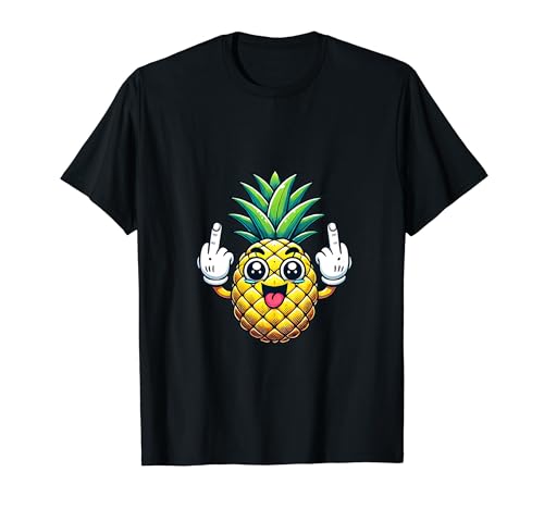 Divertido meme de piña con el dedo corazón Camiseta