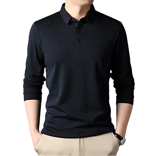 Polo en laine Haitpant bleu marine taille L | Matière noble anti-plis