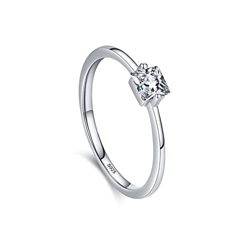 Bagues de mariage en argent pour femme OwKay avec zircon solitaire, bijoux tendance chic