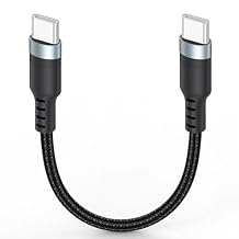 Short USB C to USB C Cable 3 inch, 60W PD Fast Charging Type-C Cord, USBC 2.0 480Mbps Data Transfer Braided Compatible with Travel Power Bank, iphone 17/16/15 Galaxy Google Pixel iPod Pro SSD 10CM