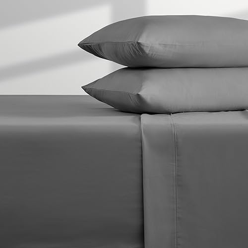 SLEEP ZONE Extra Deep Pocket King Sheet Set 4 Piece - Super Soft Brushed Microfiber Bedding Sheets Set Fits Deep Mattress Upto 21 inches (Grey, King)