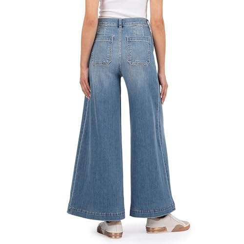 KUT from the Kloth Women's Goldie High-Rise Super Wide Leg Slash Pocket Front Dart in Unlimited2