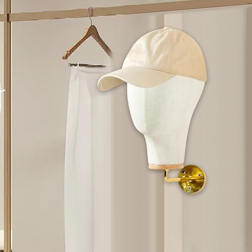 Manikin tête modèle de chapeau mural 15cm or pour support perruque - 2
