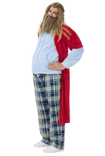 Arvilhill Men's Halloween Adult Cosplay Costume Thor Hoodie Fat Man Outfit Full Set Red Blue Suit XL