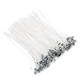 Aubeco 200Pcs Candle Wick, Low Smoke 8 Inch Pre-Waxed Cotton Wick with Tabs, Natural Cotton Core for Candle Making, Soy Candle DIY